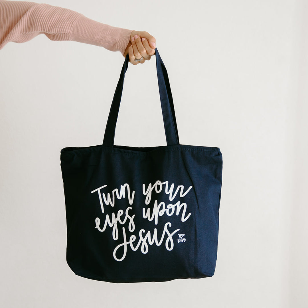Turn Your Eyes Upon Jesus | Zippered Tote Bag