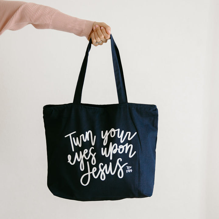 Turn Your Eyes Upon Jesus | Zippered Tote Bag