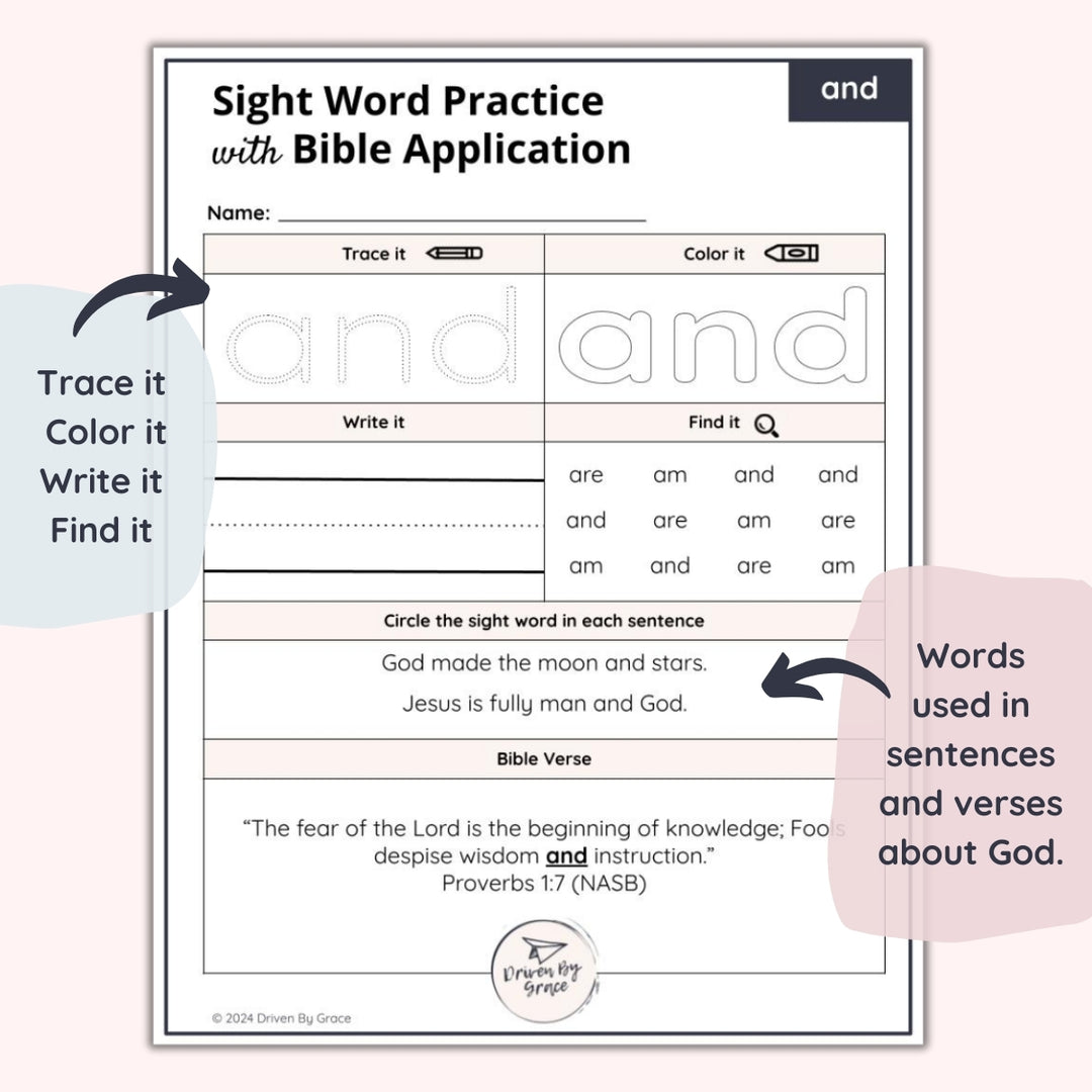 92 Pre-k/Kinder Bundle Sight Words