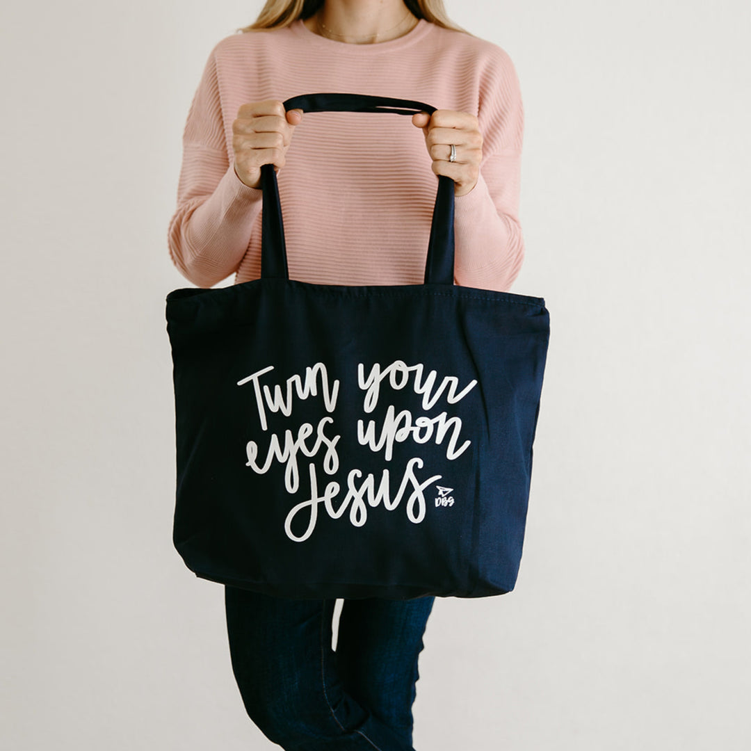 Turn Your Eyes Upon Jesus | Zippered Tote Bag