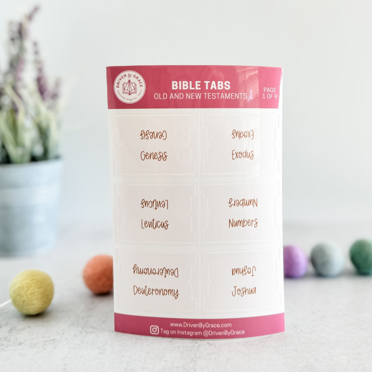 Hope & Encouragement Bible Tabs - 66 Book Set From Genesis To Revelation With Easy Peel & Stick Design