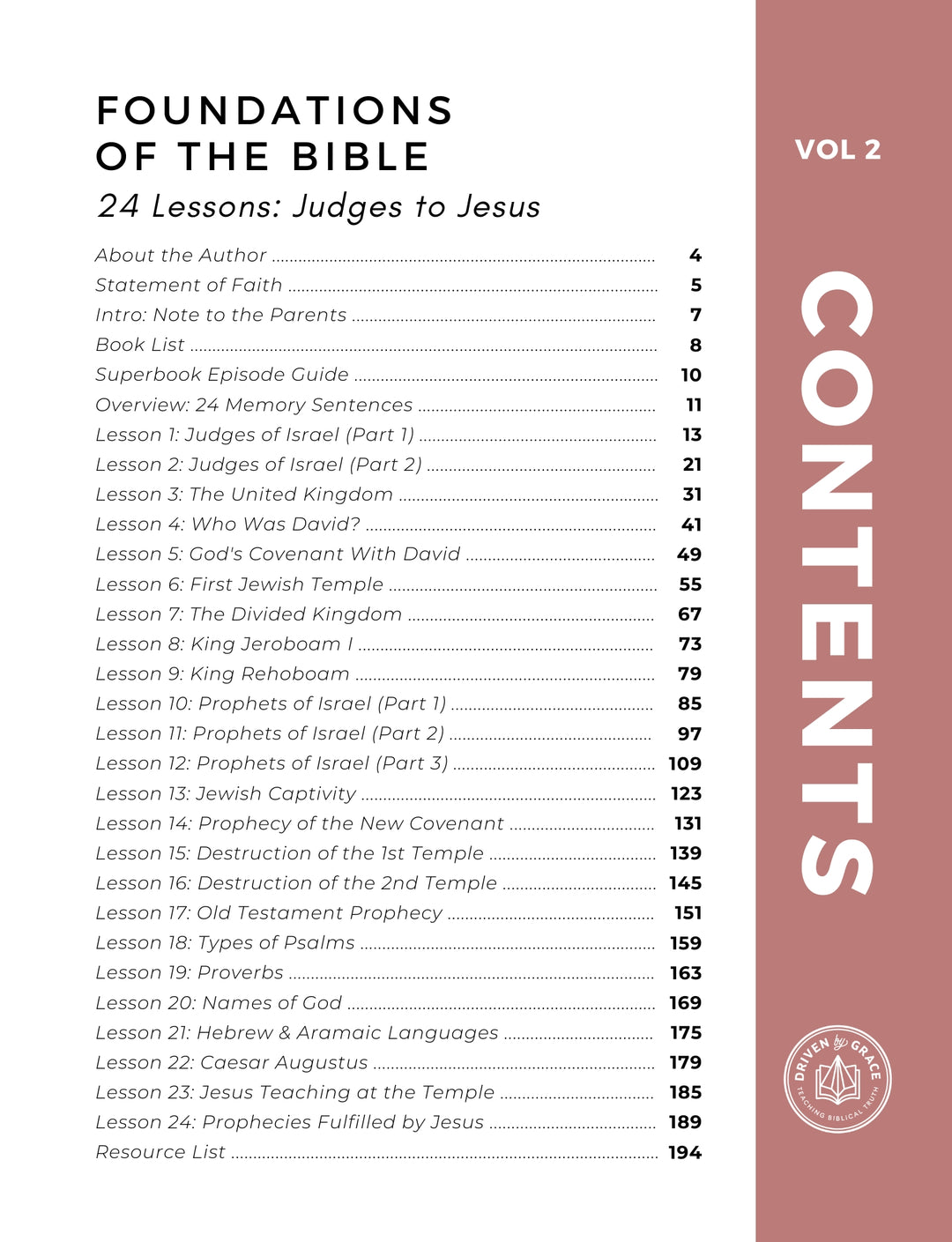 Foundations of the Bible Vol. 2: Judges to Jesus