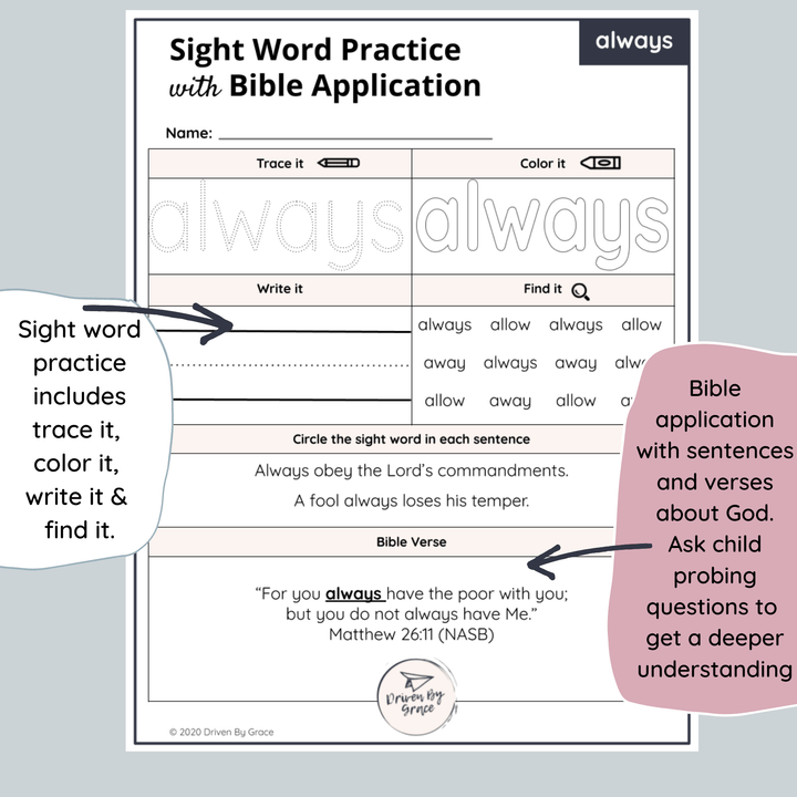 Second Grade Sight Words