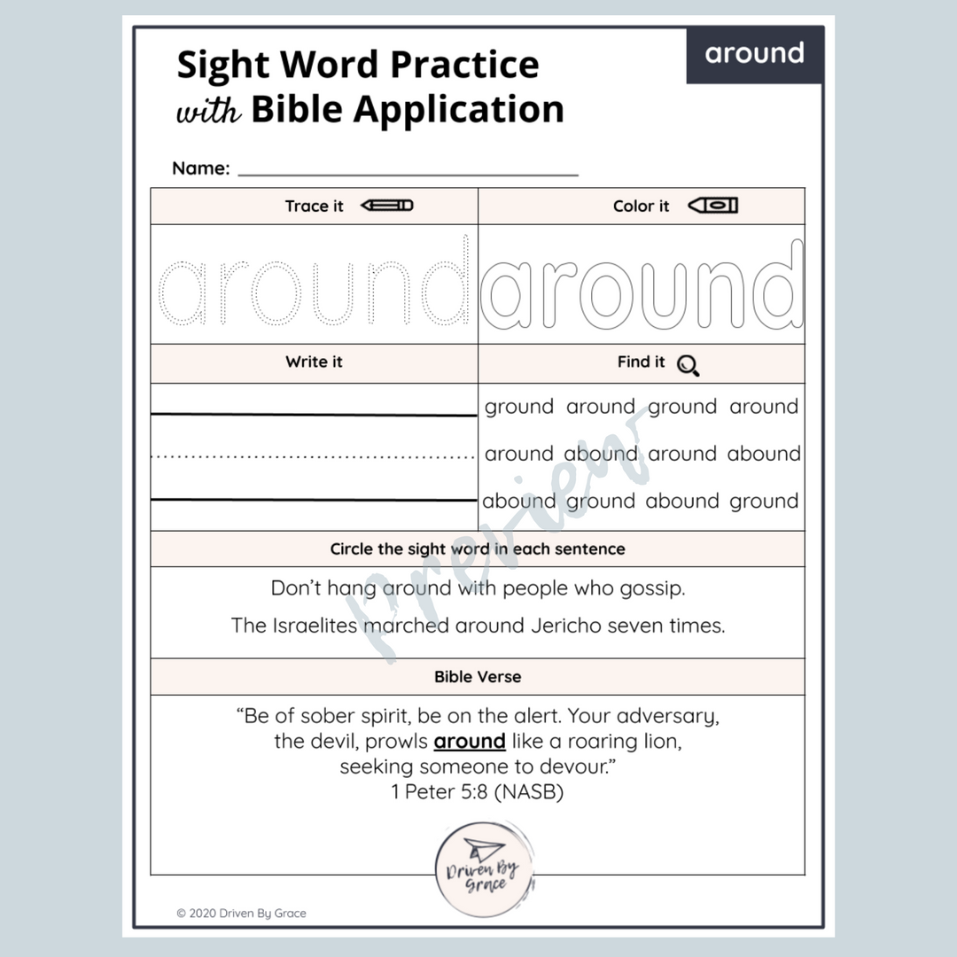 Second Grade Sight Words