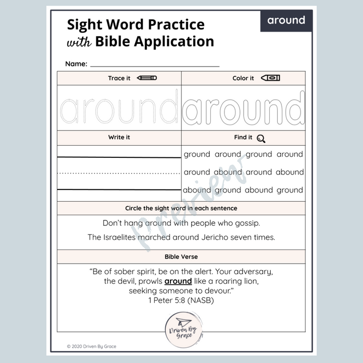 Second Grade Sight Words