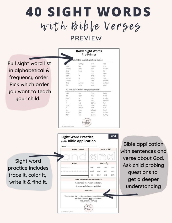 Pre-k Sight Words