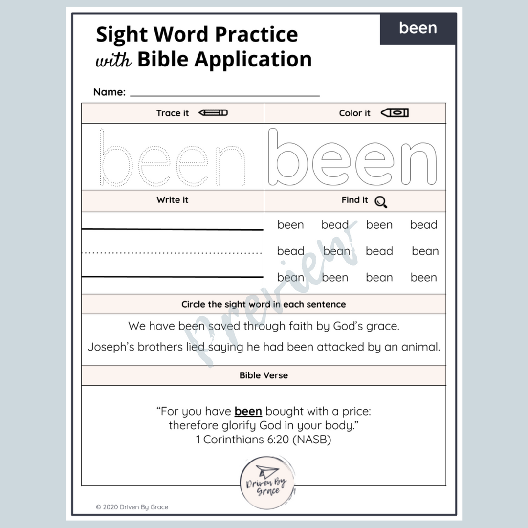 Second Grade Sight Words