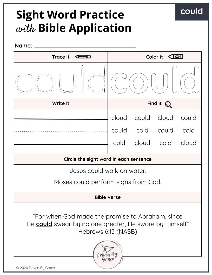 First Grade Sight Words