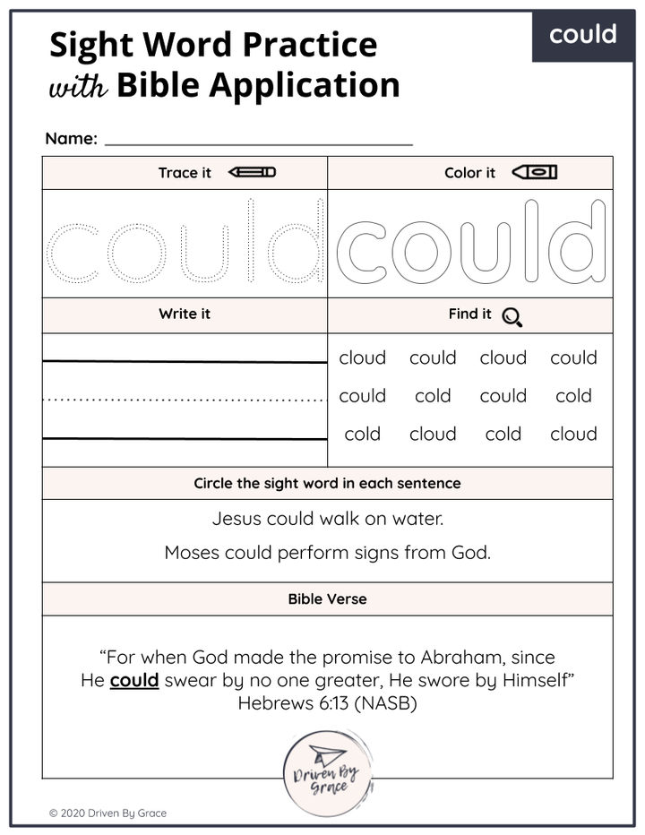 First Grade Sight Words