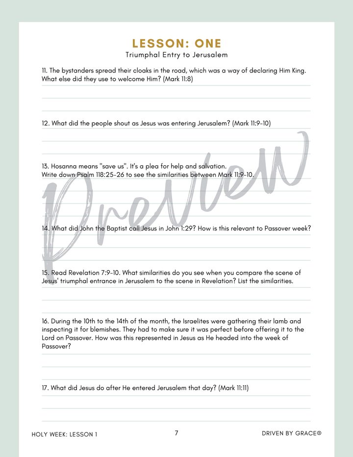Holy Week Bible Study