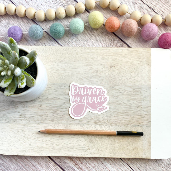 Driven By Grace Pink | Sticker