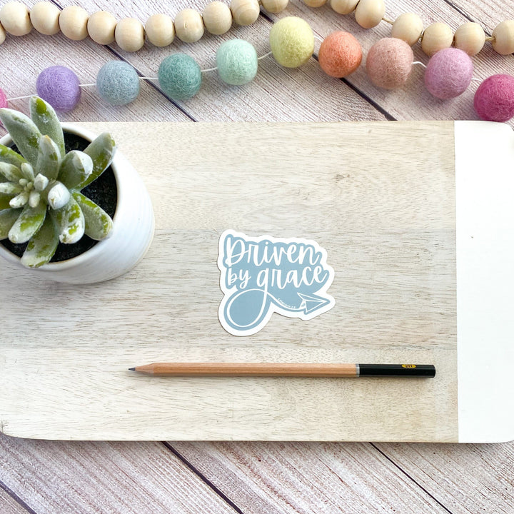 Driven By Grace Blue | Sticker