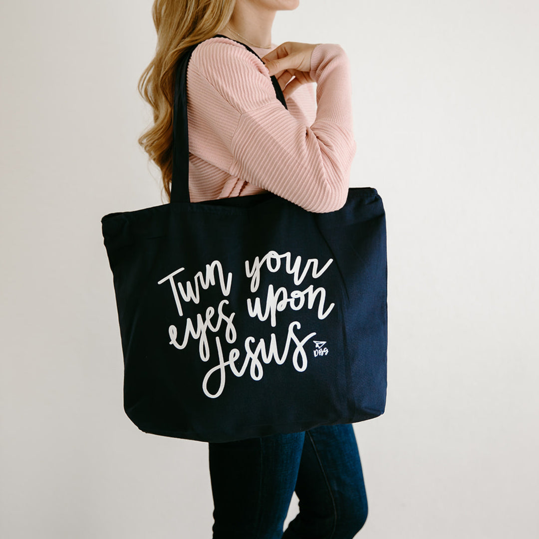 Turn Your Eyes Upon Jesus | Zippered Tote Bag