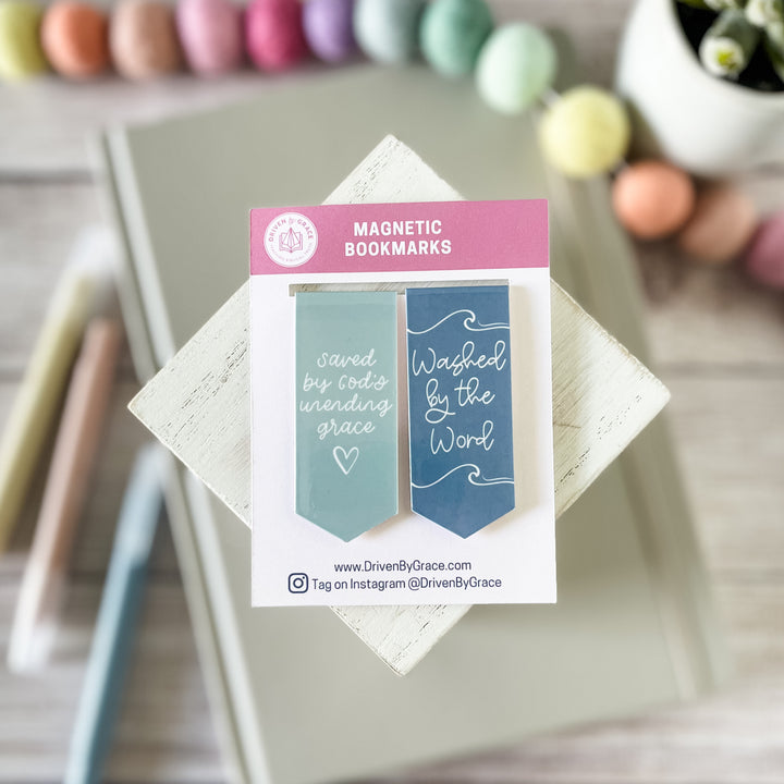 Magnetic Bookmarks — Saved by Grace/Washed by the Word