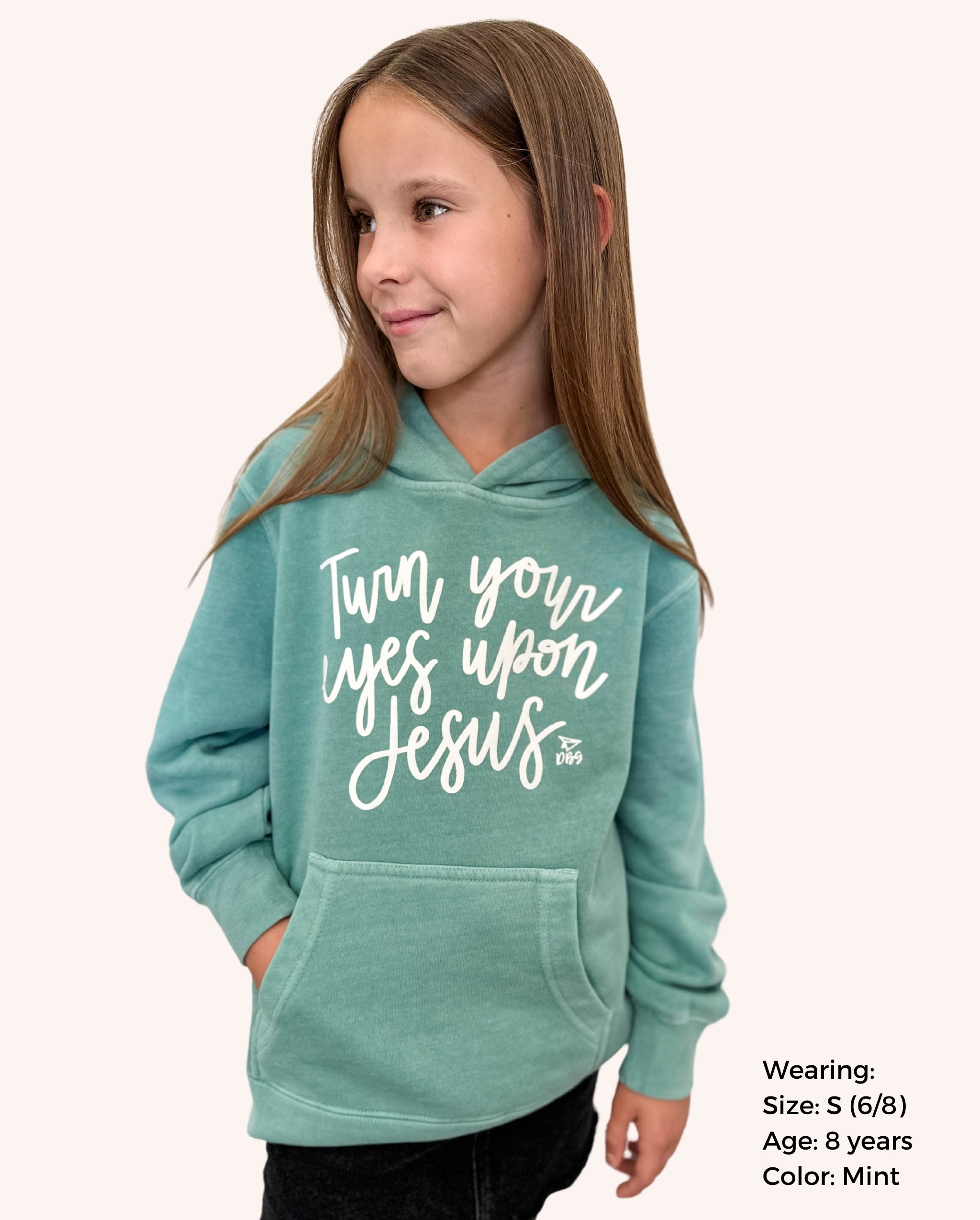 Hue's/Youth/How are you? Turn Your Eyes Upon Jesus | Vintage Wash Hoodie (Girls