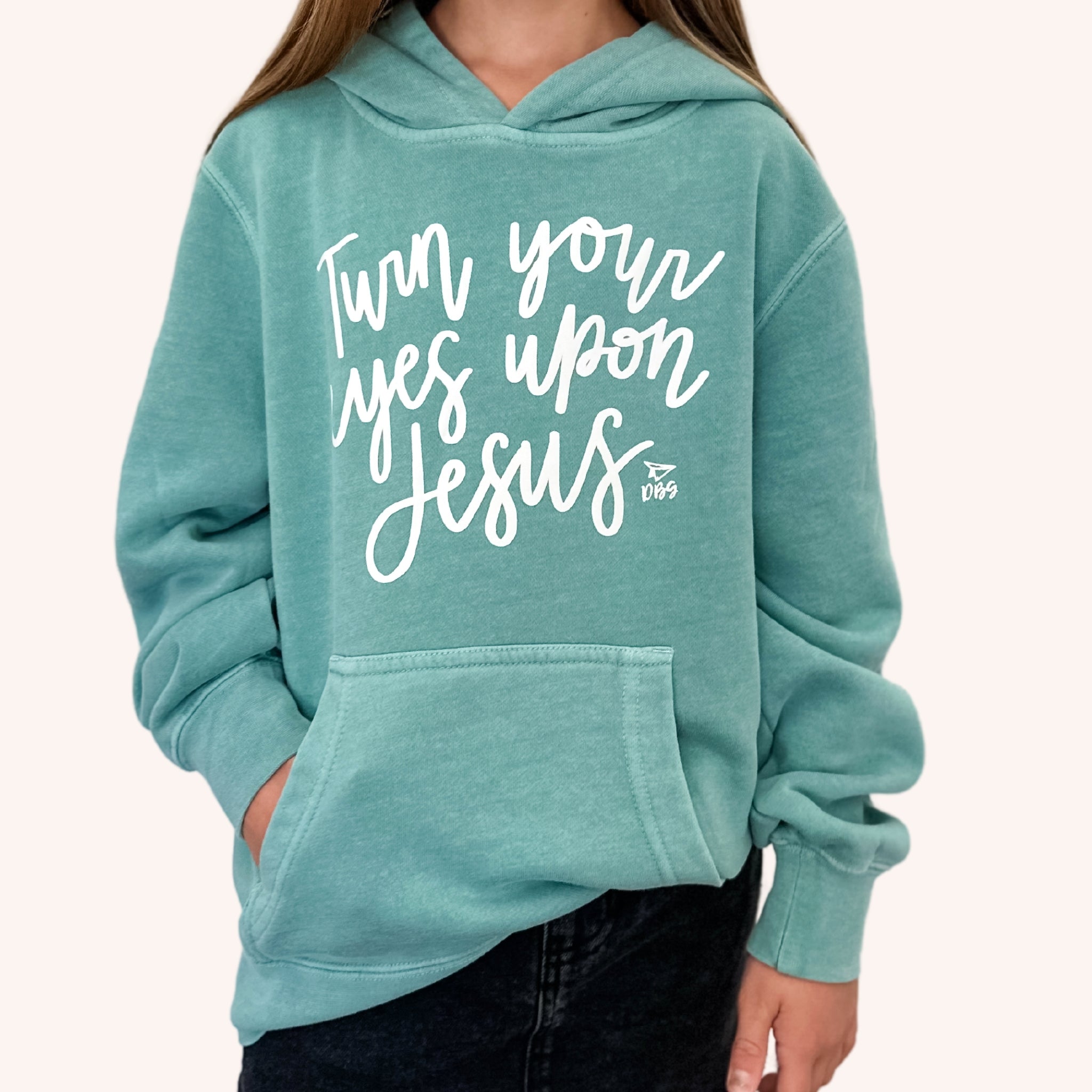 Hue's/Youth/How are you? Turn Your Eyes Upon Jesus | Vintage Wash Hoodie (Girls