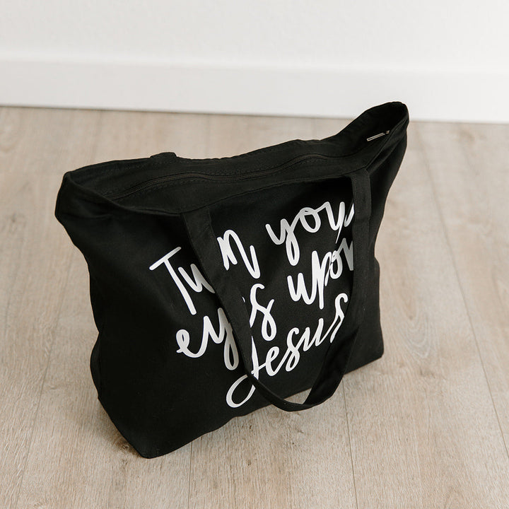 Turn Your Eyes Upon Jesus | Zippered Tote Bag