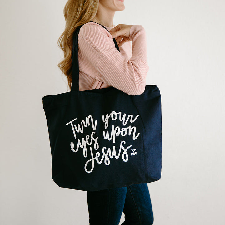 Turn Your Eyes Upon Jesus | Zippered Tote Bag