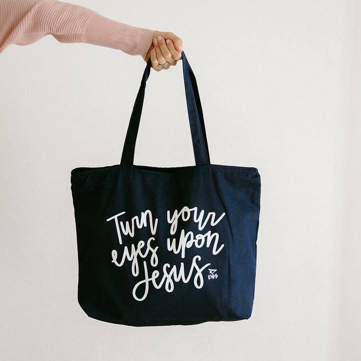 Turn Your Eyes Upon Jesus | Zippered Tote Bag