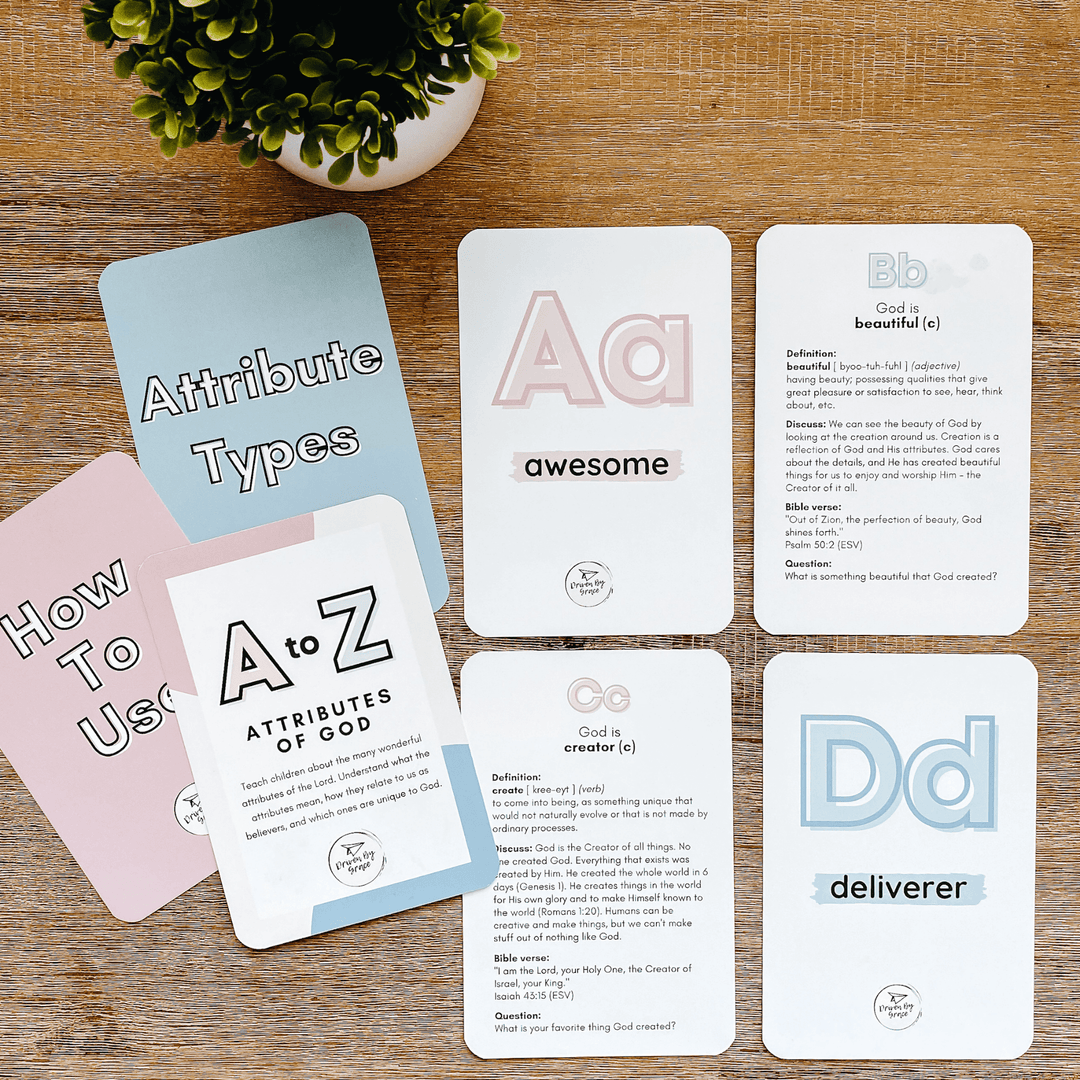 A-Z Attributes of God Flash Cards