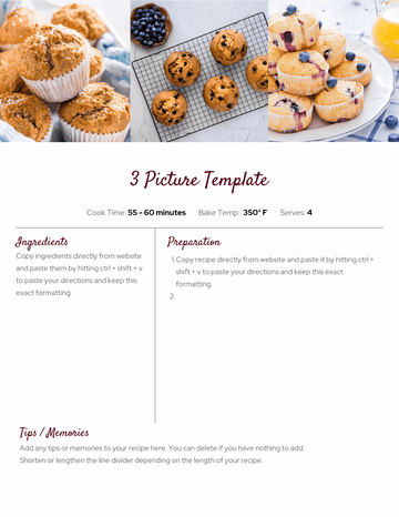 Recipe Book Template –Breakfast