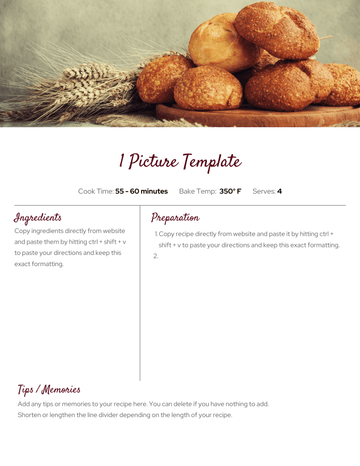 Recipe Book Template –Breakfast